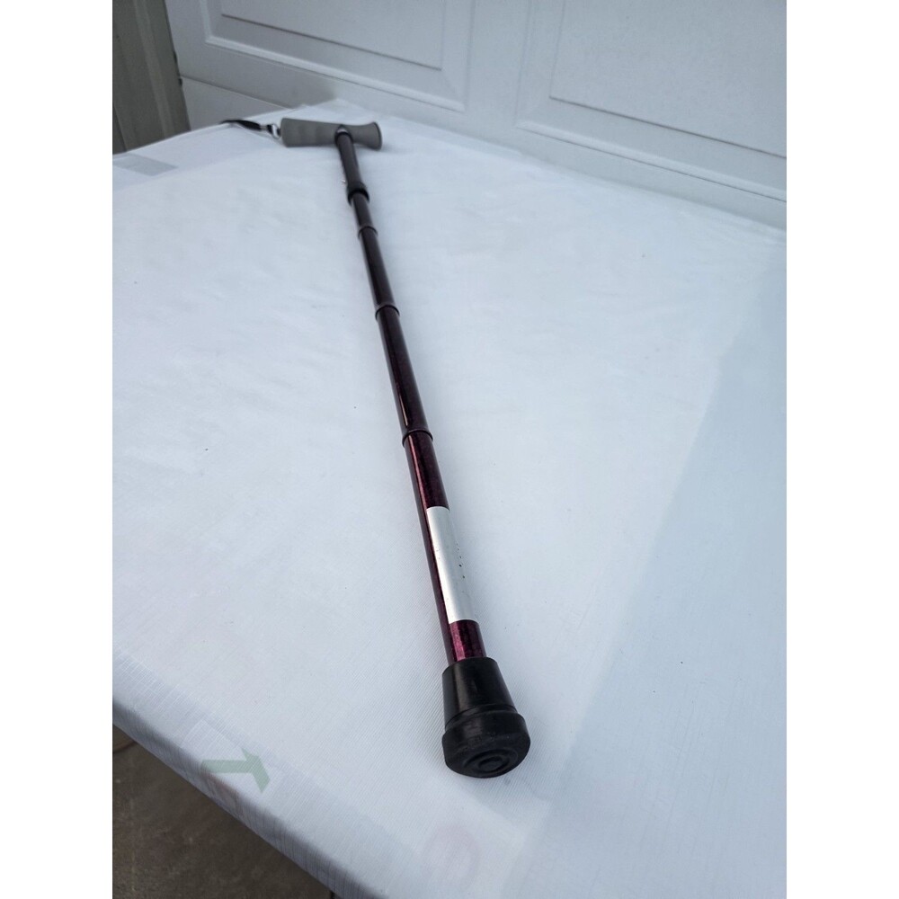 Carex Adjustable Folding Cane A535-00 Cranberry Color
